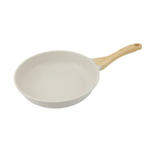 Nonstick Frying Pan Stone White with Handle Granite Coating for Kitche