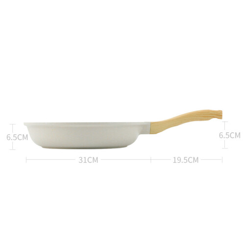 Nonstick Frying Pan Stone White with Handle Granite Coating for Kitche 1
