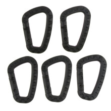 5Pcs Outdoor Carabiners Backpack Hook Snap Keychain D-Ring Buckle blac