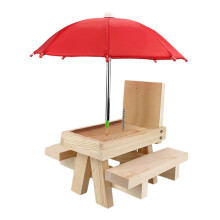 Squirrel Feeders Wooden Chipmunk Feeder for Backyard With Umbrella