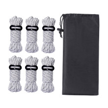 6Pcs Guy Rope Reflective Cord Lines With Runners Tent Outdoor Camping