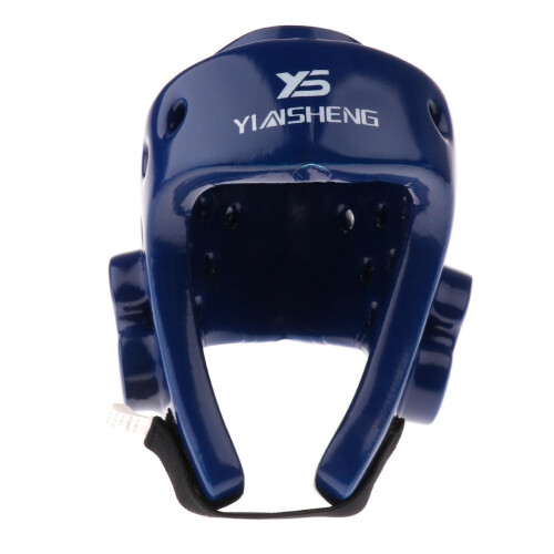 Boxing Cap Martial Arts Headgear Face Protector for KickBoxing L Blue 1