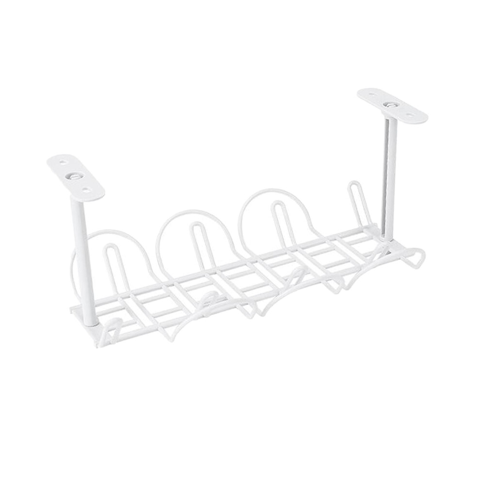 Under Desk Cable Cord Holder Tray Power Strip Management Organizer Whi 6902695938863