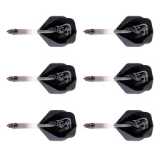 6pcs 2BA Thread Dart Shafts with Tails Darts Flights Replacement Black