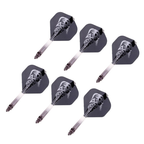 6pcs 2BA Thread Dart Shafts with Tails Darts Flights Replacement Black 2