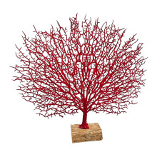 Plastic Coral Sculpture Table Top Ornament Decor Tabletop Figurine Red