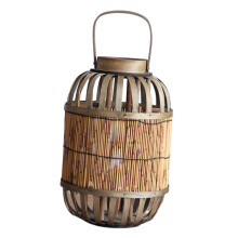 Wicker Lantern Wooden Tea Light Candle Holder for Garden Patio Decor L