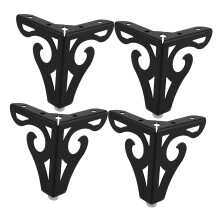 4pcs Hollow Out Metal Furniture Legs Feet Sofa Cabinet Legs Black 10cm