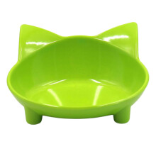 Cute Pet Cat Ears Shaped Food Water Bowl Non-slip Feeding Wide Bowl Gr