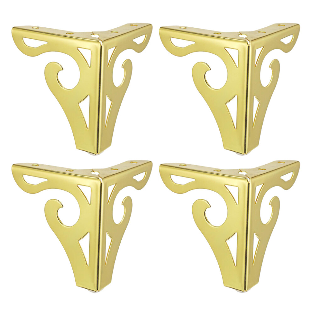 4Pcs Hollow Out Metal Furniture Legs Feet Sofa Cabinet Legs Gold 10Cm 6902696524010