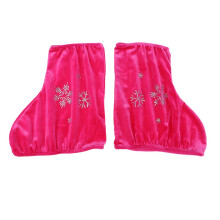 2pcs Ice Skate Boot Covers Protector for Figure Skating Velvet Rose Re