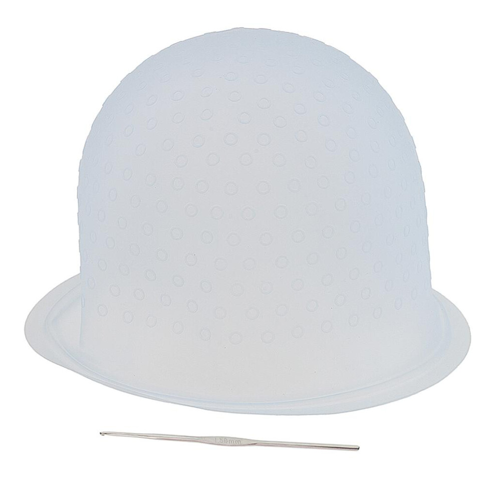 Reusable Salon Highlighting Dye Hair Coloring Frosting Cap + Metal Hoo
