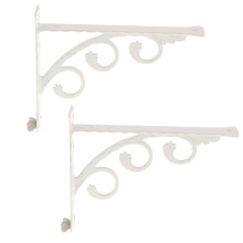 2Pcs L Shape Wall Mounted Shelf Bracket Metal Hanging Holder White 12x