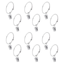 12 Pieces Rustproof Iron Curtain Rings with Opening Design Inner Dia.