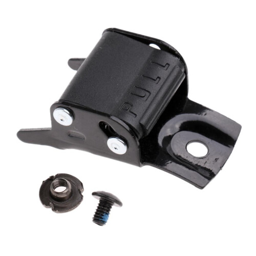 Black Metal Roller Skate Strap Buckle Replacement with Screws and Nuts 2
