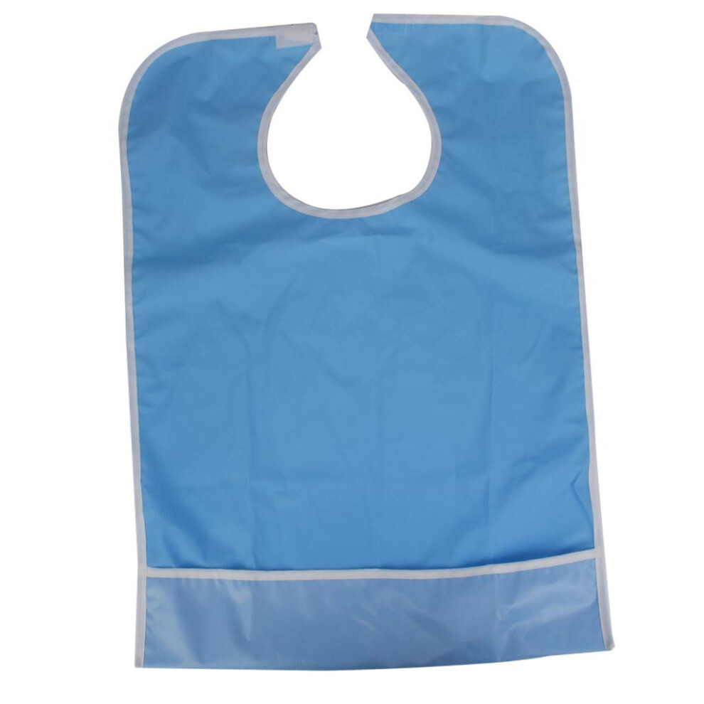 Blue New Waterproof Adult Mealtime Bib Protector Disability Aid Apron
