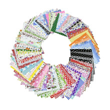 100Pcs Cotton Quilting Fabric Pre-Cut Colorful Fabric Bundles for Patc