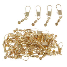 50pcs Copper Fishing Sinker Lines Slides Hook Shank Clip Connector Swi