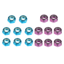 16pcs 2 Colors Skateboard Truck Wheel Axle Screw Nuts
