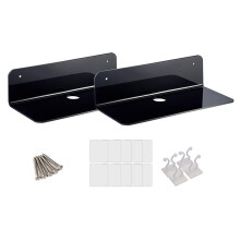 2x Acrylic Floating Wall Rack Small Display Shelf for Wireless Speaker