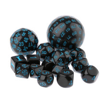 15Pieces Acrylic Multi Side Numeral Dice for Role Play Board Game Blue
