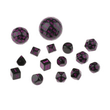 15Pieces Acrylic Multi Side Numeral Dice for Role Play Board Game Purp