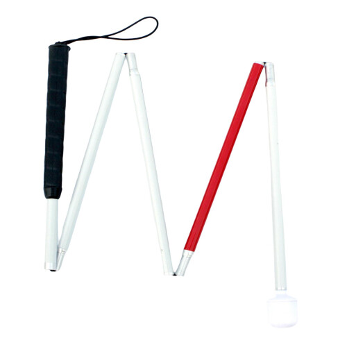 Foldable Blind Walking Stick 5 Sections Adjustable Crutch Cane Blind S 1
