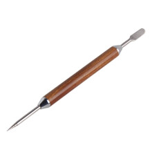 Stainless Steel Coffee Latte Art Pen Decorating Art Pen Wooden Handle