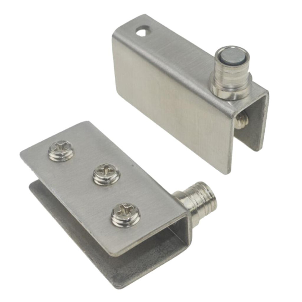 2Pcs Stainless Steel Door Glass Pivot Clamps Cabinet Door Hinge M 6902695854002