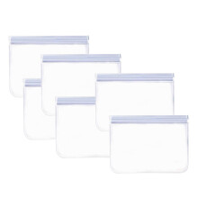 Leakproof Silicone Food Storage Bag Zip 2pcs 16x22cm and 4pcs 19.4x2