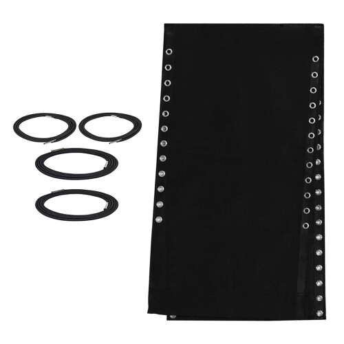 Waterproof Universal Replacement Fabric for Deck Chair Black