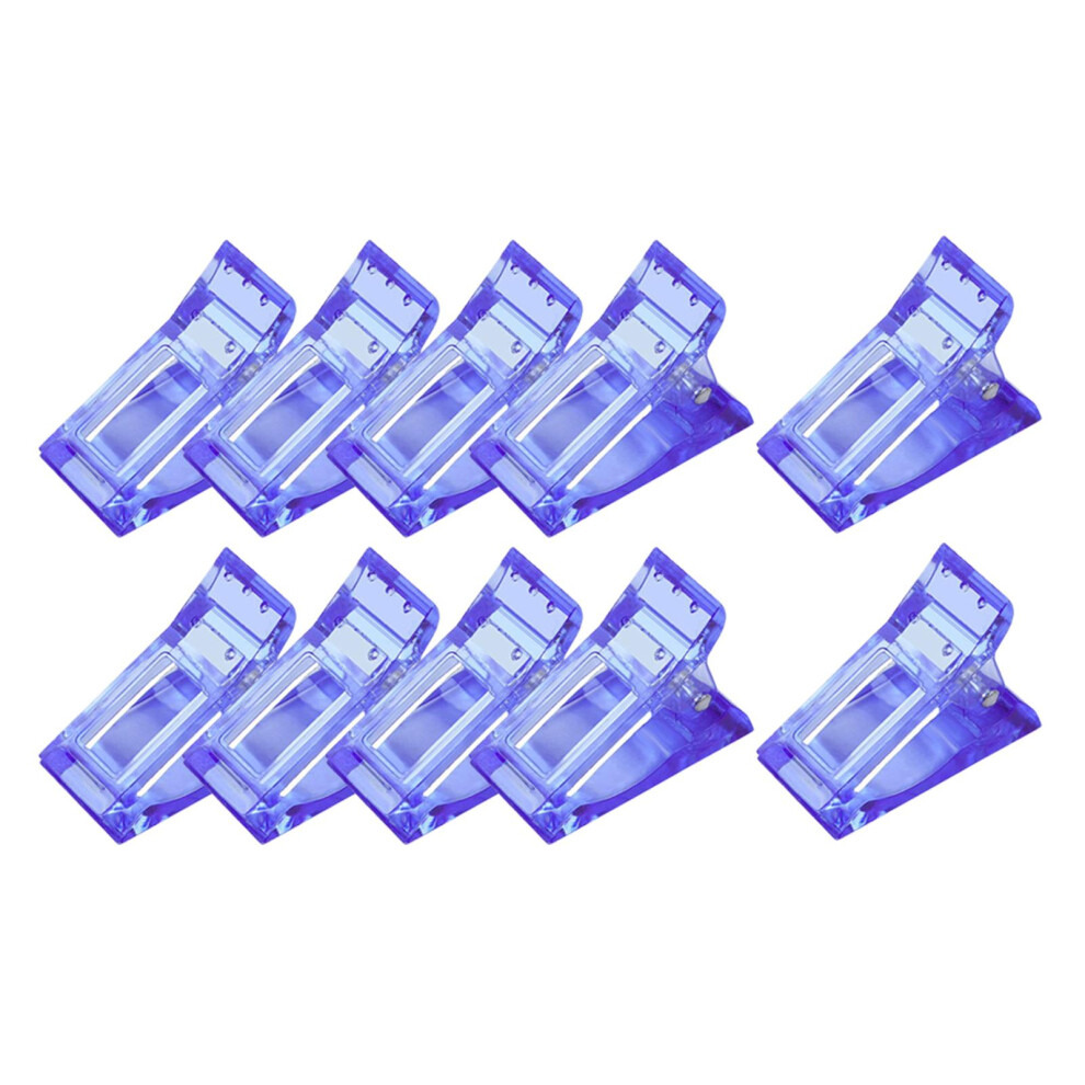 Blue 10Pcs Nail Tips Clip Finger Quick Building Gel Extension Nail Art