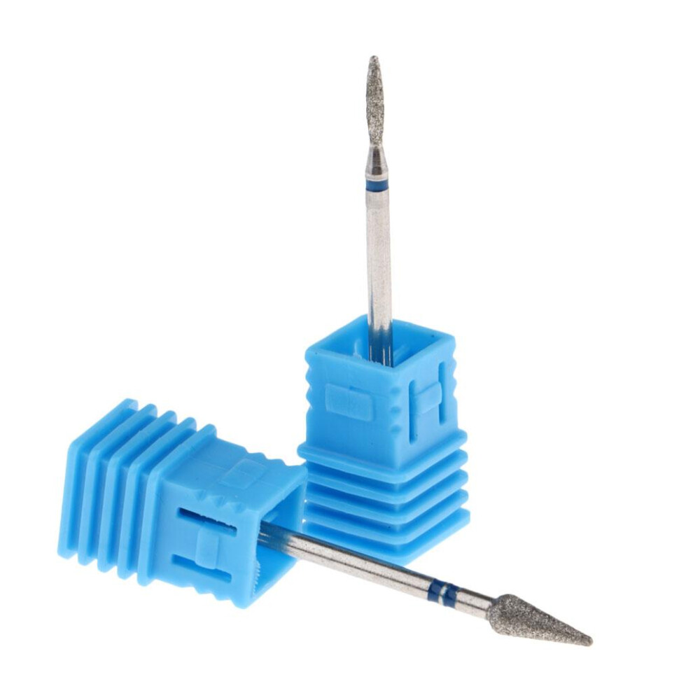 2Pcs Nail Drill Bits Diamond Cuticle Clean Electric Files Buffing Tool
