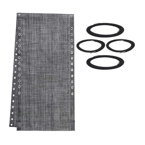 Waterproof Universal Replacement Fabric for Deck Chair Black Gray 1
