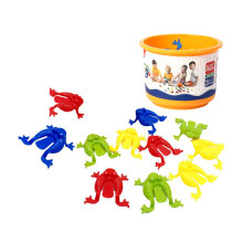 12pieces Assorted Jumping Frog Toy with Bucket Hopper Game Kids Party