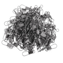 100Pcs Fishing Swivels Barrel Swivel with Interlock Snap Connectors 00