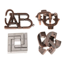4pcs/set Intellectual Creative Leisure Puzzle Metal Magic Lock Toy sty