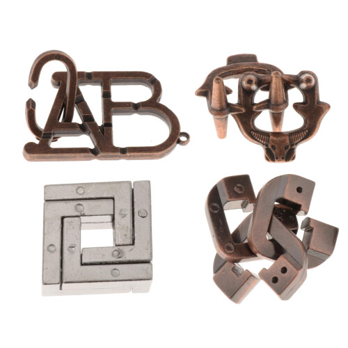 4pcs/set Intellectual Creative Leisure Puzzle Metal Magic Lock Toy sty