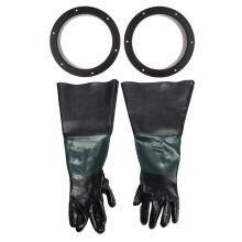 1 Pair of Heavy Duty Gloves+ 2 Glove Holders & Clamps for Sand Blast C