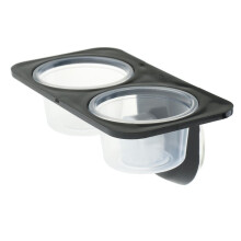 Reptile Food Water Feeding Bowl Feeder with Suction Cup Double Lattice