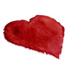 Heart Shape Faux Fur Area Rugs Bedside Floor Mat Shaggy Sofa Seat Pad
