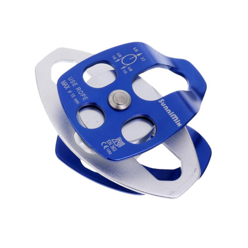 32KN Double Pulley for Hauling System Climbing Caving Rescue Dragging 2