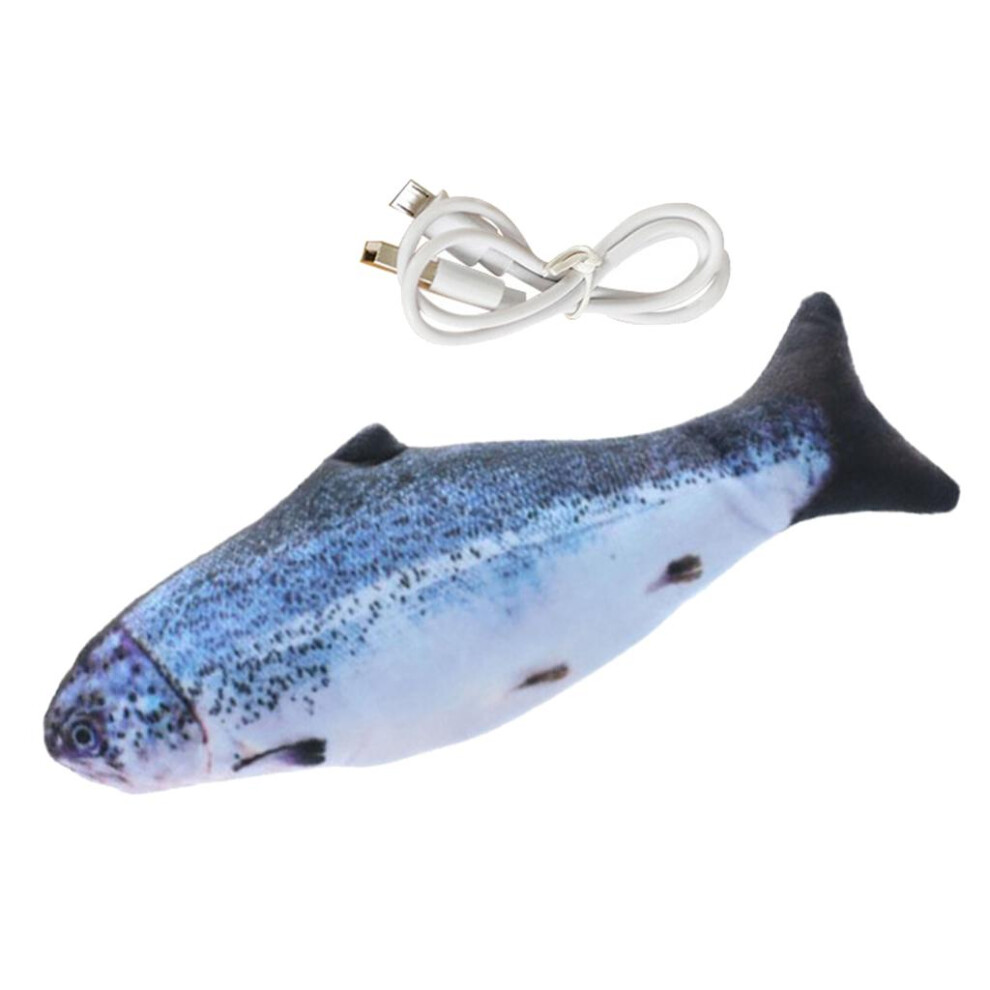 Electric Simulation Fish Pet Cat Toy Kids Toy USB Charging Toy Salmon