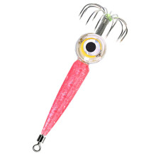 Mini LED Squid Lure Lamp with 12 Hooks Fishing Lure Light Deep Drop Ji