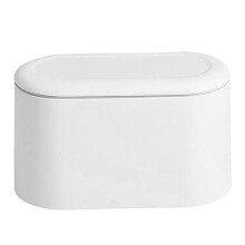 Stylish Bathroom Trash Small Garbage Can Wastebasket for Desk White
