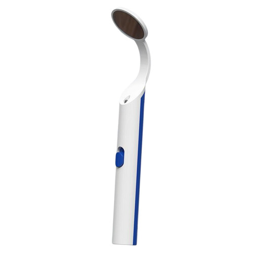 Dental Mirror with Bright Light Lamp Curve Angle Comfortable Grip Anti