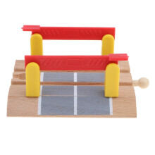 Wooden Train Track Set Building Accessories Kids Toy Railroad Crossing