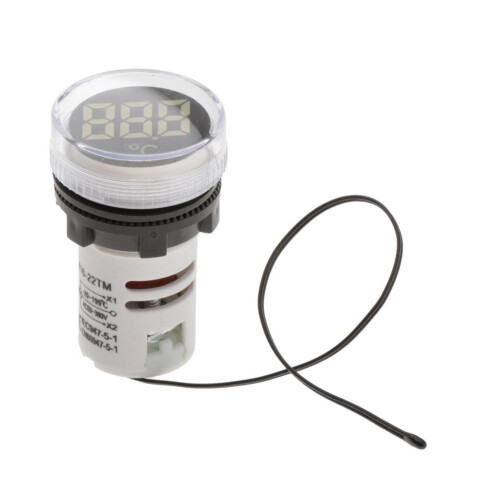 22mm Digital LED Thermometer Celsius Temp Temperature Meter Gauge Whit 1