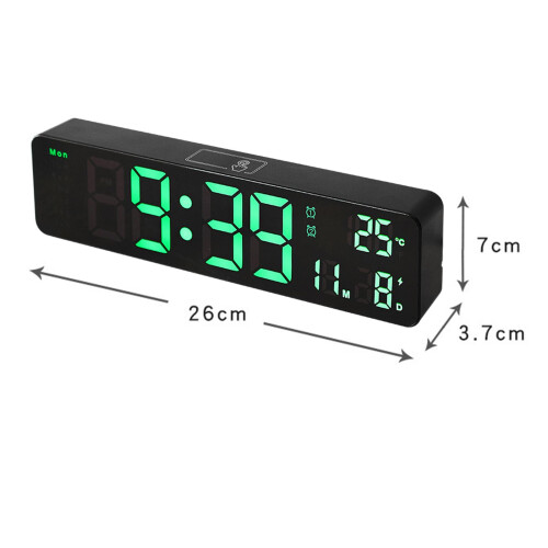 LED Digital Alarm Clock USB/Battery Temperature Large Mirror Display G 1