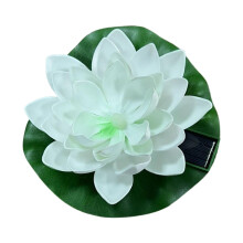 Lotus Flower Leaf Led Light Solar Powered Garden Pond Floating Lamp wh